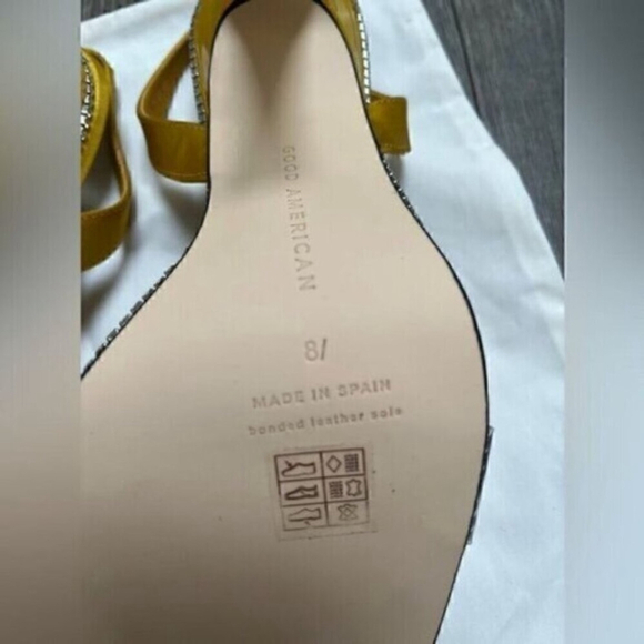 NWT Good American Crystal Crush Satin Lucite Sling Back Sandal Heels - Picture 13 of 15